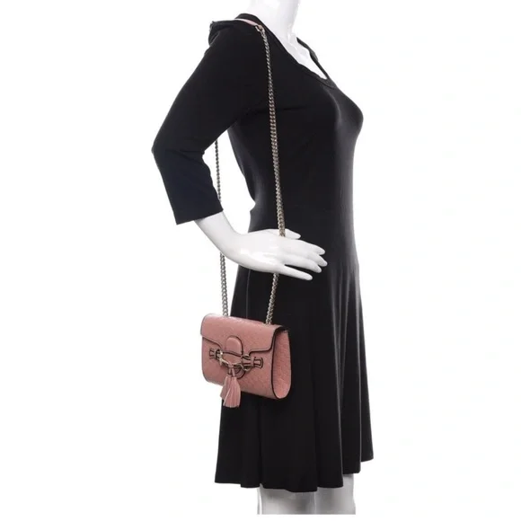 Gucci Emily Guccissima Pink Small Crossbody Bag Horse-bit embellishment - Picture 4 of 15